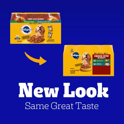 Bundle: Pedigree Big Dogs Adult Complete Nutrition Large Breed Roasted Chicken Flavor Dry Dog Food + Choice Cuts In Gravy Country Stew & Chicken & Rice Flavor Canned Wet Food Variety Pack