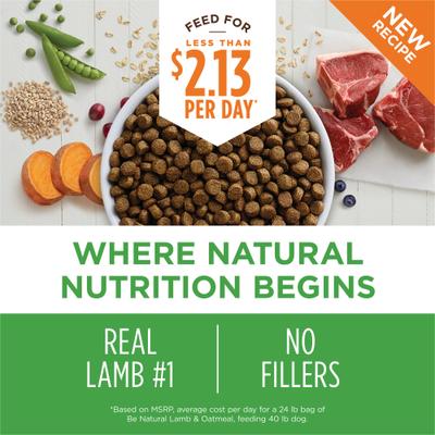 Be Natural Adult Real Lamb & Oatmeal Recipe Dry Dog Food, 24-lb bag