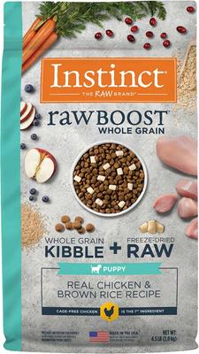 Bundle: Instinct Be Natural Real Chicken & Brown Rice Recipe Freeze-Dried Raw Coated Dry Dog Food, 25-lb bag + Instinct Raw Boost Puppy Whole Grain Real Chicken & Brown Rice Recipe Freeze-Dried Raw Coated Dry Dog Food, 4.5-lb bag
