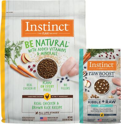 Bundle: Instinct Be Natural Real Chicken & Brown Rice Recipe Freeze-Dried Raw Coated Dry Dog Food, 25-lb bag + Instinct Raw Boost Puppy Whole Grain Real Chicken & Brown Rice Recipe Freeze-Dried Raw Coated Dry Dog Food, 4.5-lb bag