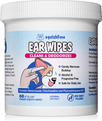 Individual Finger Sheath Dog Ear Wipes, 60 count