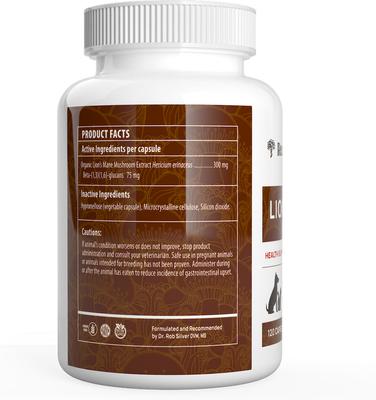 Lion's Mane Capsule Cognitive Supplement for Dogs & Cats, 120 count