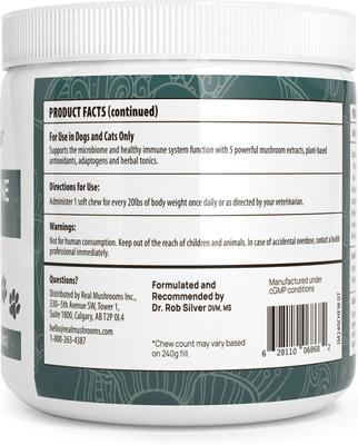Mushroom Immune Chews Supplement for Dogs & Cats, 60 count