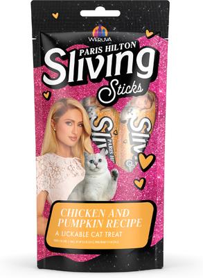 Sliving Sticks Tuna & Salmon Cat Lickable Treats, 0.5-oz sachet, 5 count