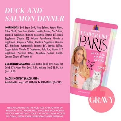 Duck & Salmon Dinner in Gravy Grain-Free Shredded Wet Cat Food, 2.47-oz pouch, case of 12