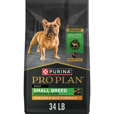 Alimento seco para perros adultos de razas pequeñas con mezcla triturada de pollo y arroz, bolsa de 34 lb