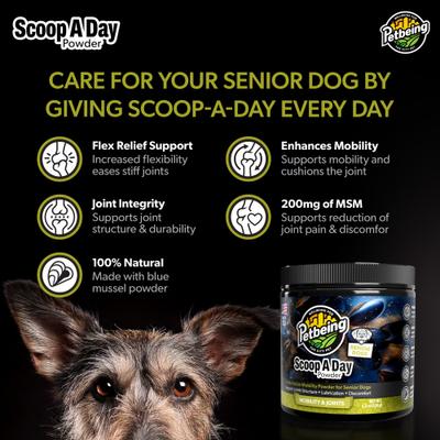 Scoop-A-Day Mobility, Muscle & Joint Support Powder Supplement for Senior Dogs, 4.2-oz bottle