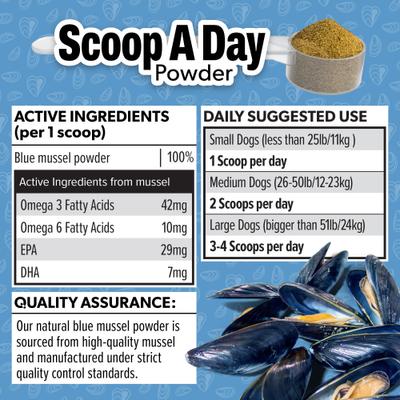 Scoop-A-Day Mobility, Muscle & Joint Support Powder Supplement for Dogs, 3.5-oz bottle
