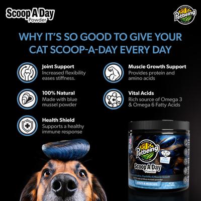 Scoop-A-Day Mobility, Muscle & Joint Support Powder Supplement for Dogs, 3.5-oz bottle