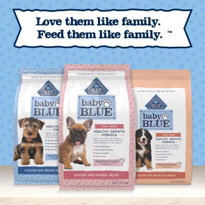 Baby Blue Healthy Small Breed Growth Formula Natural Chicken & Oatmeal Rice Recipe Puppy Dry Food, 8-lb bundle