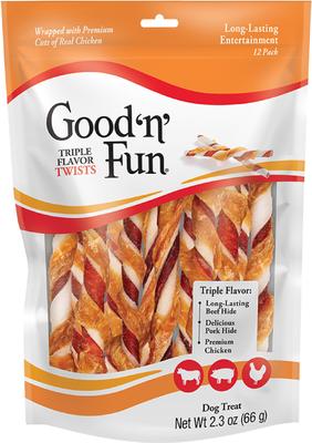 Triple Flavor Twist Sticks Pork, Beef & Chicken Dog Treat Chew, 35 count