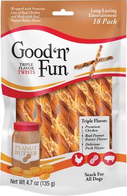 Triple Flavor Twist Sticks Pork, Beef & Chicken Dog Treat Chew, 35 count