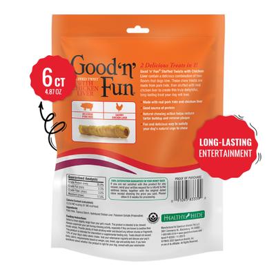 Stuffed Twists with Chicken Liver & Pork Dog Treat Chew, 6 count