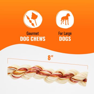Triple Flavor Twist Ropes Pork, Beef & Chicken Dog Treat Chews, Large, 3 count