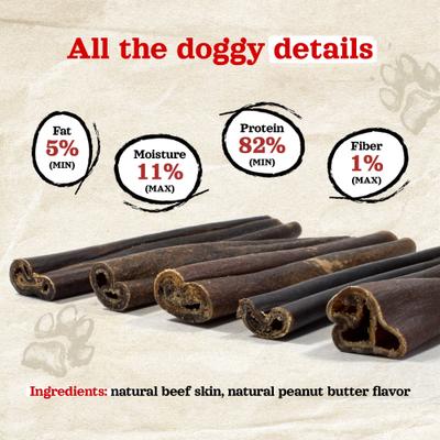 Collagen 6-inch Stick Peanut Butter Flavor Dog Chews, 100 count