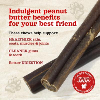 Collagen 6-inch Stick Peanut Butter Flavor Dog Chews, 100 count