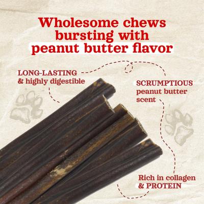 Collagen 6-inch Stick Peanut Butter Flavor Dog Chews, 100 count
