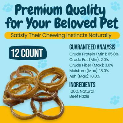 4 to 5-in Beef Bully Rings Dog Treats, Large, 12 count
