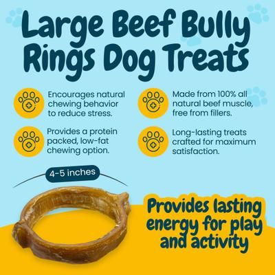 4 to 5-in Beef Bully Rings Dog Treats, Large, 12 count