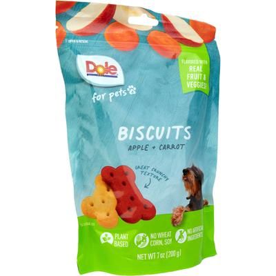 Surtido de premios crujientes de manzana y zanahoria para perros, bolsa de 7 oz