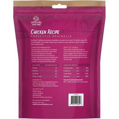 Albóndigas de pollo en salsa cecina para perros, bolsa de 6 oz