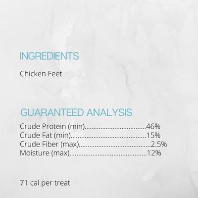 100% Large Chicken Feet Dog Chews, 2.1-lb bag