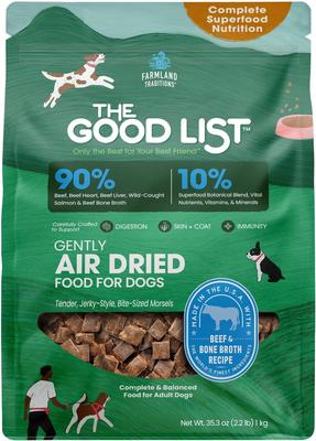 The Good List Chicken & Bone Broth Recipe Adult Gently Air-Dried Dog Food, 16-oz bag