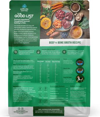 The Good List Beef & Bone Broth Recipe Adult Gently Air-Dried Dog Food, 2.2-lb bag