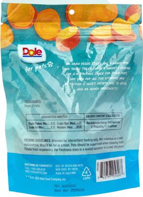 Air-Dried Sweet Potato Sticks Dehydrated Dog Treats, 6-oz bag