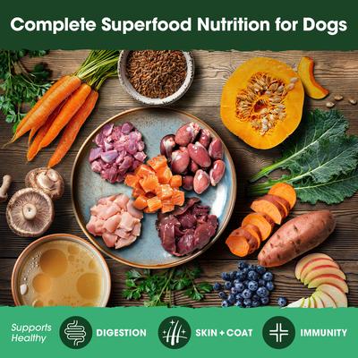 Alimento para perros adultos secado al aire con suavidad, receta de caldo de pollo y hueso The Good List, bolsa de 16 oz