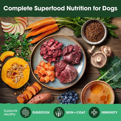 Alimento para perros adultos secado al aire con suavidad, receta de caldo de res y huesos The Good List, bolsa de 2.2 lb
