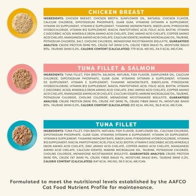 Vitality Chicken & Seafood Variety Pack Grain-Free Bits in Broth Wet Cat Food, 2.47-oz can, case of 5