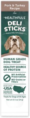 Deli Sticks Pork & Turkey Human-Grade Gluten-Free Soft & Chewy Dog Treats, 10 count bag