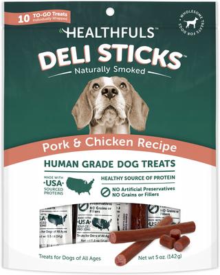 Deli Sticks Pork & Turkey Human-Grade Gluten-Free Soft & Chewy Dog Treats, 10 count bag