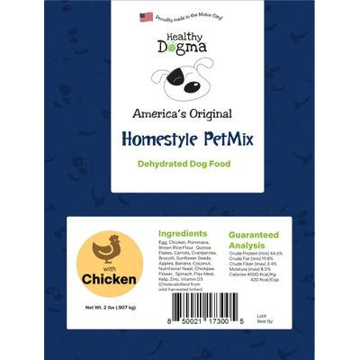 Alimento deshidratado para perros Homestyle PetMix con pollo, bolsa de 2 lb