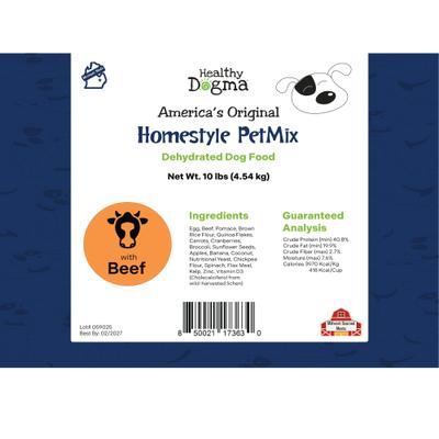 Homestyle PetMix Beef Dehydrated Dog Food, 10-lb bucket