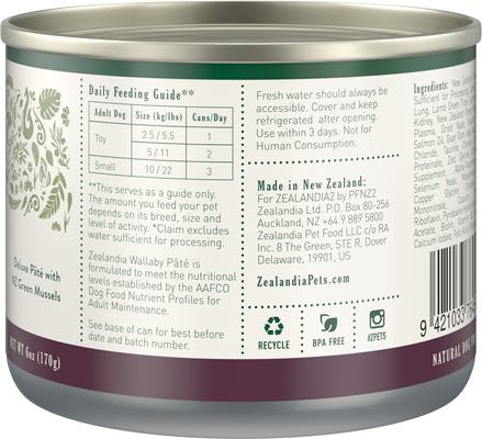 Adult Grain-Free Wallaby Pate Canned Dog Food, 6-oz can, case of 24