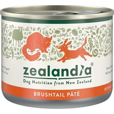 Alimento enlatado para perros adultos sin cereales Brushtail Pate, lata de 6 oz, caja de 24