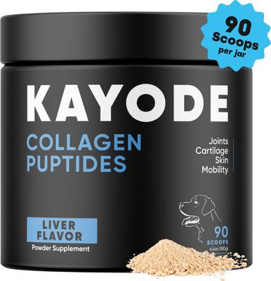 Collagen Puptides Liver Flavored Powder Joint Supplement for Senior Dogs, 90 count jar