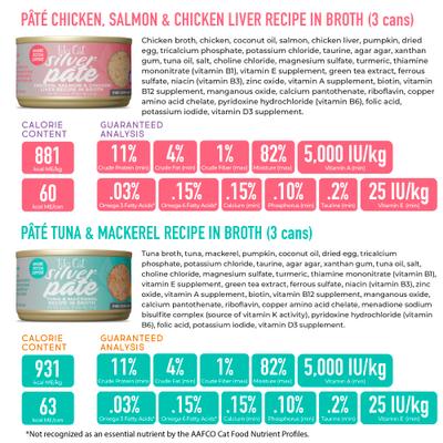 Silver Variety Pack Grain-Free Pate Wet Cat Food, 2.4-oz can, case of 12