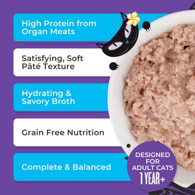 After Dark Pate Chicken, Chicken Liver & Quail Recipe Grain-Free Wet Cat Food, 5.5-oz can, case of 8