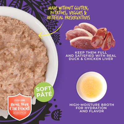 After Dark Pate Duck & Chicken Liver Recipe Grain-Free Wet Cat Food, 5.5-oz can, case of 8