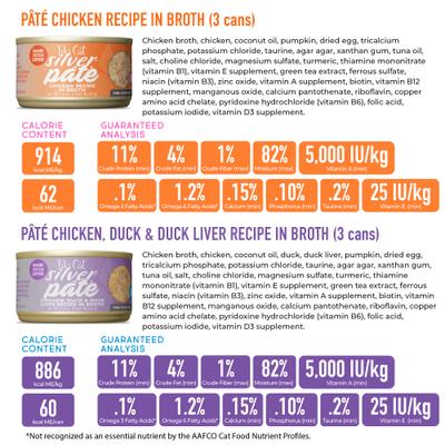Silver Variety Pack Grain-Free Pate Wet Cat Food, 2.4-oz can, case of 12