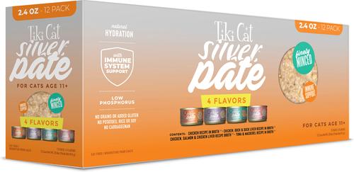 Silver Chicken, Duck & Duck Liver Recipe Grain-Free Pate in Broth Wet Cat Food, 2.4-oz can, case of 12