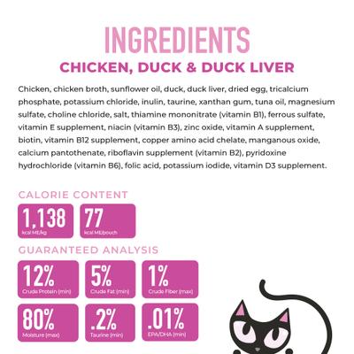 Baby Mousse Chicken, Duck & Duck Liver Grain-Free Wet Kitten Food, 2.4-oz pouch, case of 12