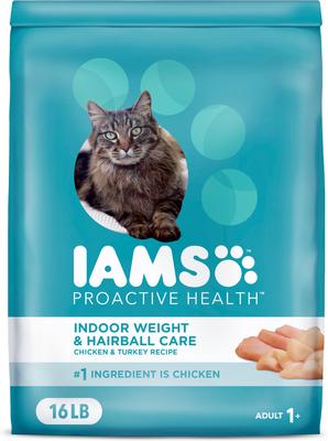 Bundle: Iams ProActive Health Indoor Weight & Hairball Care Dry Food, 16-lb bag + Greenies Feline Greenies Smartbites Healthy Indoor Tuna Flavored Cat Treats