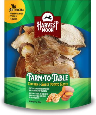 Farm To Table Chicken & Sweet Potato Slices Dog Hard Chew Treats, 7-oz bag