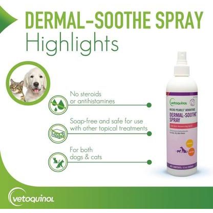 Dermal-Soothe Spray antipicazón para perros y gatos, botella de 355 ml