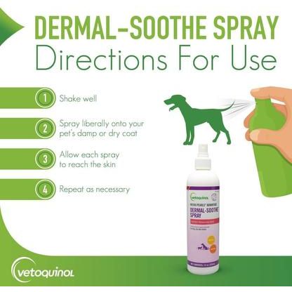Dermal-Soothe Spray antipicazón para perros y gatos, botella de 355 ml