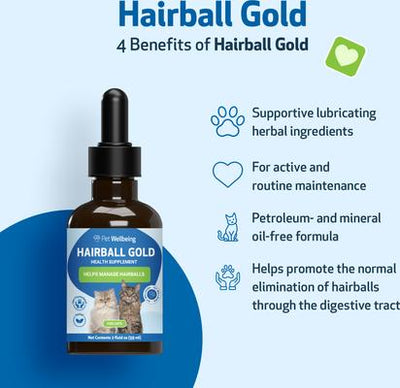 Hairball GOLD Liquid Hairball Control Supplement for Cats, 2-oz bottle